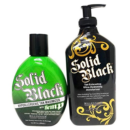 2 Pack - Millennium Tanning Solid Black Hypoallergenic Tan Maximizer w Hemp +...