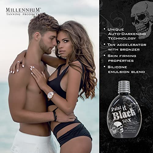 LOT of 2 Millennium PAINT IT BLACK 50X Bronzer Indoor Dark Lotion Tanning Bed...