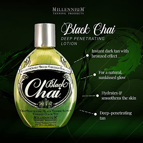 Millennium Tanning Black Chai Tanning Lotion with Bronzers, Essential Oils, &...