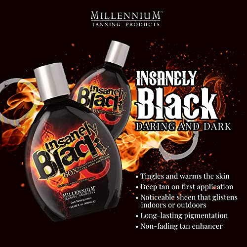 Millennium Tanning Insanely Black 60x, Mega Tingle Dark Tanning Lotion, 13.5 ...