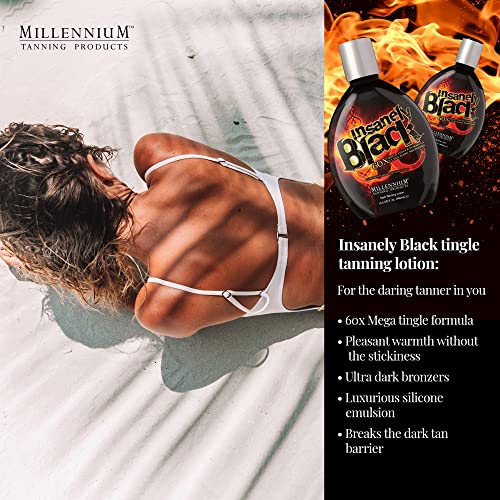 Millennium Tanning Insanely Black 60x, Mega Tingle Dark Tanning Lotion, 13.5 ...