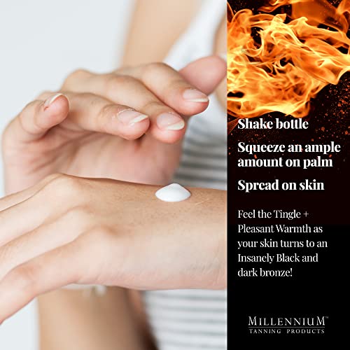 Millennium Tanning Insanely Black 60x, Mega Tingle Dark Tanning Lotion, 13.5 ...