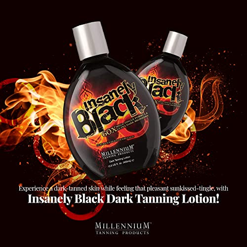 Millennium Tanning Insanely Black 60x, Mega Tingle Dark Tanning Lotion, 13.5 ...