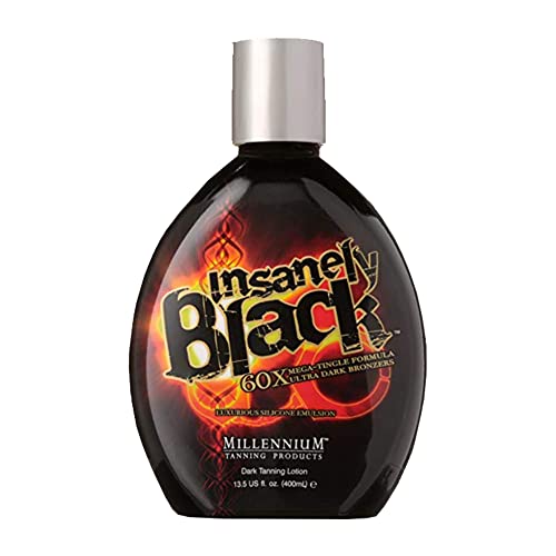 Millennium Tanning Insanely Black 60x, Mega Tingle Dark Tanning Lotion, 13.5 ...