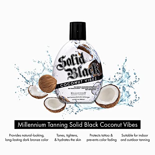 Millennium Tanning Solid Black Coconut Vibes - Indoor & Outdoor Tanning Lotio...