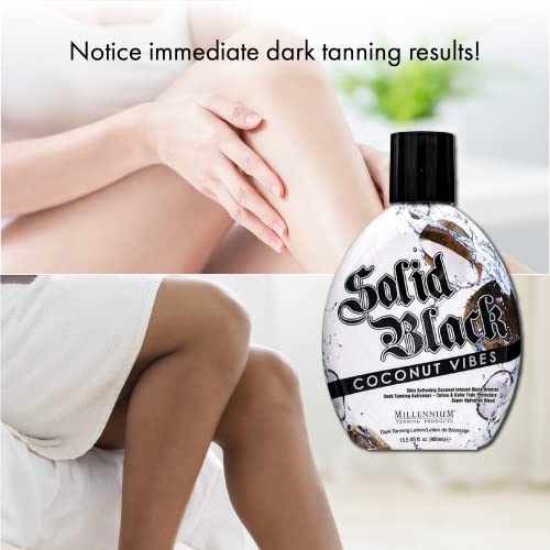 Millennium Tanning Solid Black Coconut Vibes - Indoor & Outdoor Tanning Lotio...