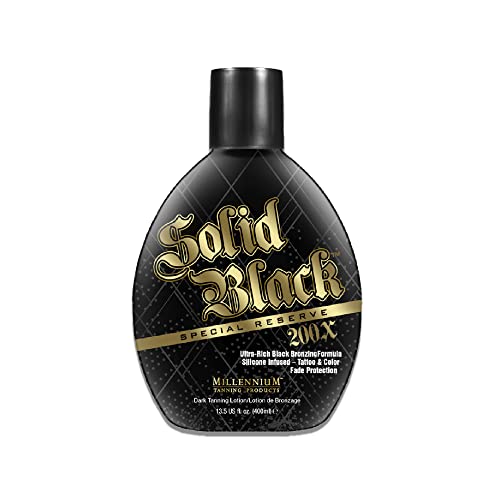 Millennium Tanning Solid Black Special Reserve 200X, Tanning Lotion w/ Tattoo...