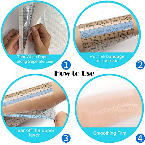 Tattoo Aftercare Waterproof Bandage 6 in x 1 yd Transparent Film Dressing Sec...