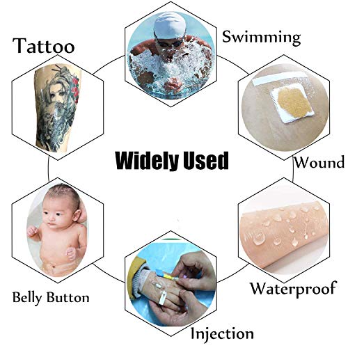 Tattoo Aftercare Waterproof Bandage 6 in x 1 yd Transparent Film Dressing Sec...