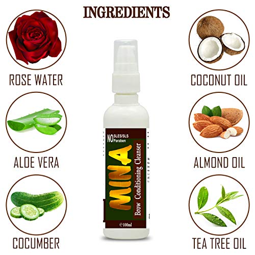 MINA Brow Conditioning & Eyebrow Growth Enhancer serum- (10 ML Oil & 100 ML C...