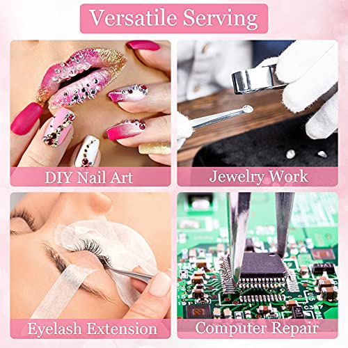 Minatee Eyelash Extension Tweezers Set Straight and Curved Tip Lash Tweezers ...