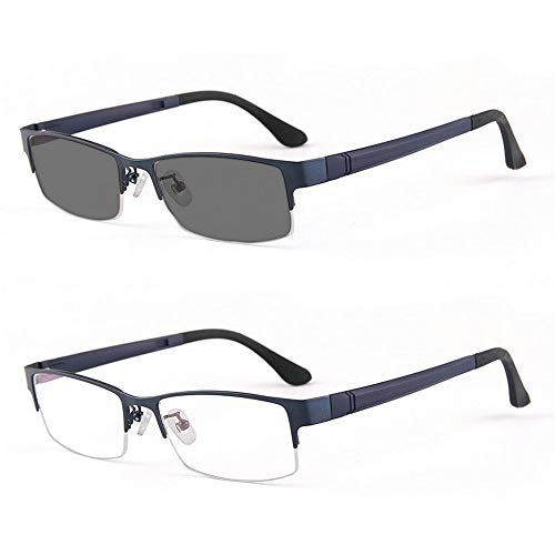 MINCL/Photocromic Lens Transition Sunglasses Business Frames Reading Glasses ...