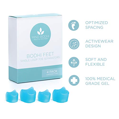 Mind Bodhi Toe Separators 4-Pack (Small and Large) to Cushion The Big Toe and...