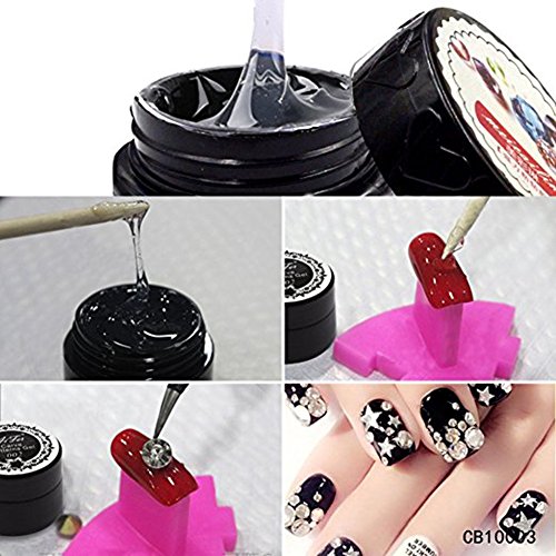Minejin Nail Art Glue Super Sticky Rhinestone Builder Gel UV Adhesive Polish ...