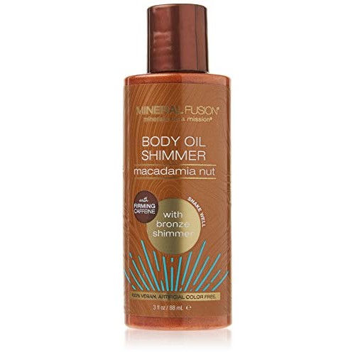 Mineral Fusion Body Oil Macadamia Nut with Bronze Shimmer, Coconut,3.3 Fl Oz