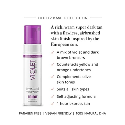 MINETAN BODY.SKIN Violet Self Tanner Foam - Sunless Tanner Mousse For A Rich,...