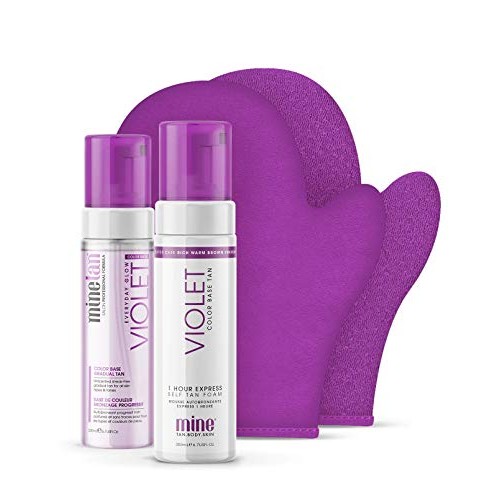 MINETAN BODY.SKIN Violet Self Tanning Kit with Violet Self Tan Foam, Violet G...