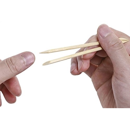 Mini Skater 50 Pcs Orange Wood Nail Sticks Double Sided Multi Functional Cuti...