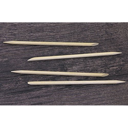 Mini Skater 50 Pcs Orange Wood Nail Sticks Double Sided Multi Functional Cuti...