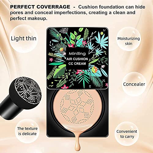 Miniling Air Cushion CC Cream Mushroom Head Foundation，Concealer Lasting Nud...