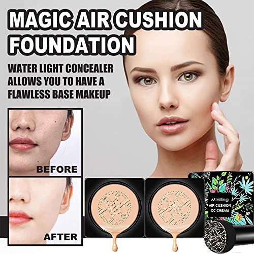 Miniling Air Cushion CC Cream Mushroom Head Foundation，Concealer Lasting Nud...