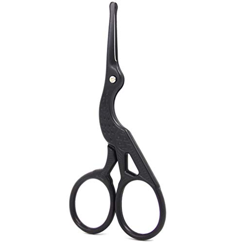 Minkissy 2pcs Rounded Tip Scissors, Vintage Stork Nose Hair Trimmer Professio...