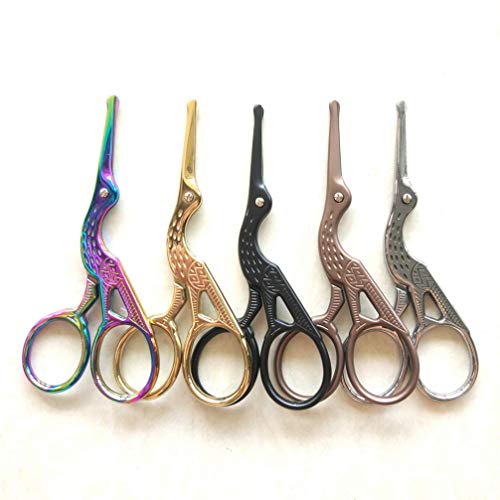 Minkissy 2pcs Rounded Tip Scissors, Vintage Stork Nose Hair Trimmer Professio...