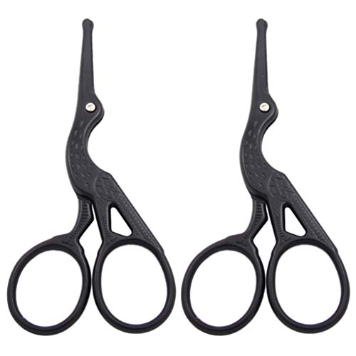 Minkissy 2pcs Rounded Tip Scissors, Vintage Stork Nose Hair Trimmer Professio...