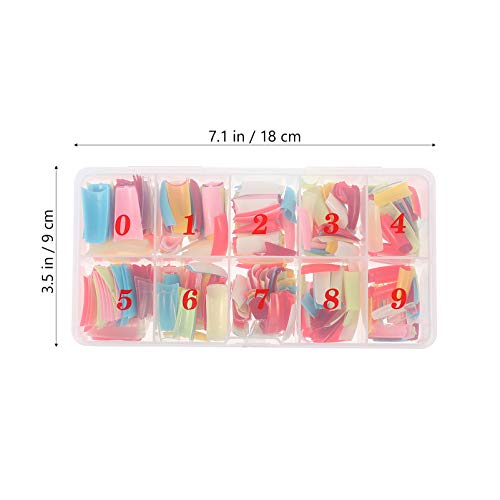Minkissy 500Pcs French False Nails False Nail Tips Half Cover French Nails Di...