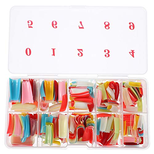 Minkissy 500Pcs French False Nails False Nail Tips Half Cover French Nails Di...