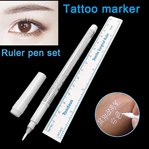 1PC Tattoo Surgical Pen Marker,White Surgical Eyebrow Tattoo Skin Marker Pen ...