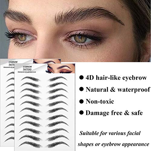22 Pairs 4D Eyebrows Tattoo, Hair-Like Authentic Eyebrows, Eyebrows Tattoo Pe...