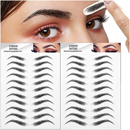 22 Pairs 4D Eyebrows Tattoo, Hair-Like Authentic Eyebrows, Eyebrows Tattoo Pe...