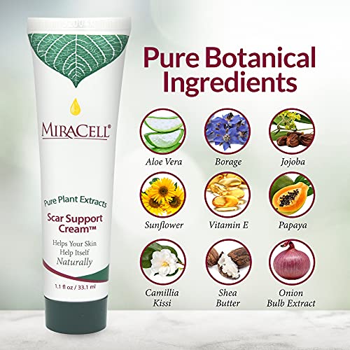 MiraCell - Scar Support Cream, Natural Scar Removal Cream, Acne and Burn Scar...