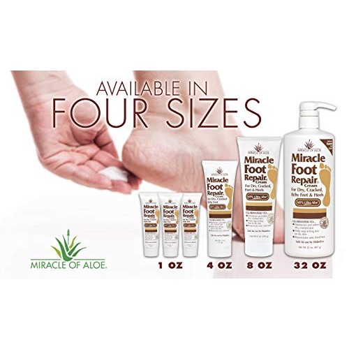 Miracle Foot Repair Cream | 1 Ounce Tube (3) | 60% Pure Aloe Vera Gel | Fast ...