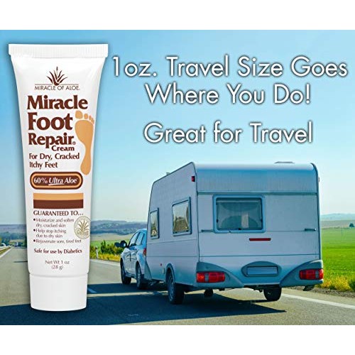 Miracle Foot Repair Cream | 1 Ounce Tube (3) | 60% Pure Aloe Vera Gel | Fast ...