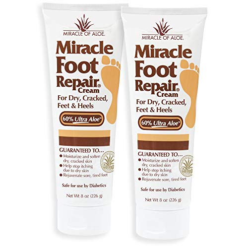 Miracle Foot Repair Cream | 8 Ounce Tube (2) | 60% Pure Aloe Vera Gel | Fast ...