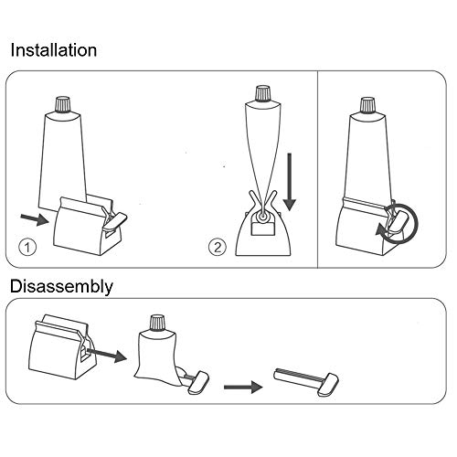 Toothpaste Roller Squeezer Set of 2 Rolling Tube Toothpaste Holder Stand Bath...