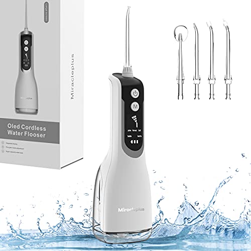 Miracleplus Professional OLED Display Water Flosser for Teeth, Cordless Denta...