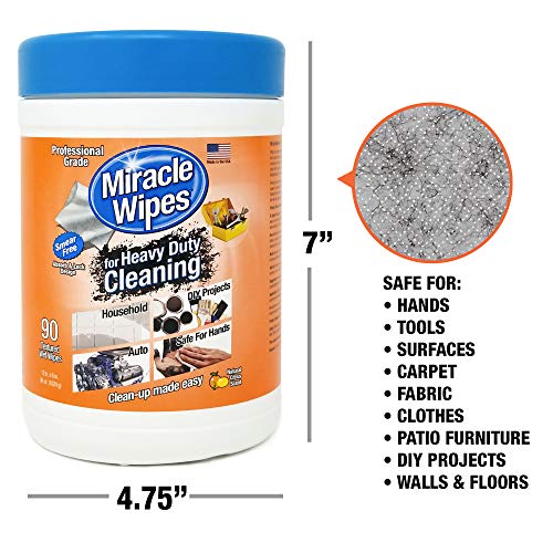 MiracleWipes for Heavy Duty Cleaning (90 Count) - All Purpose Cleaner, Kitche...
