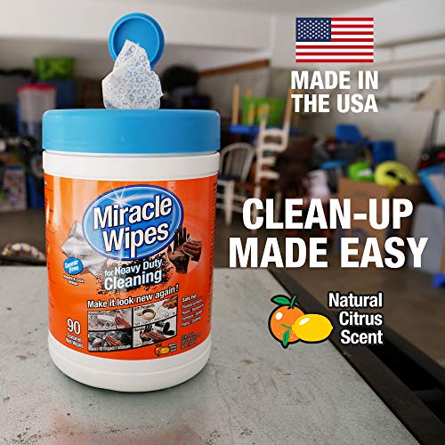 MiracleWipes for Heavy Duty Cleaning (90 Count) - All Purpose Cleaner, Kitche...