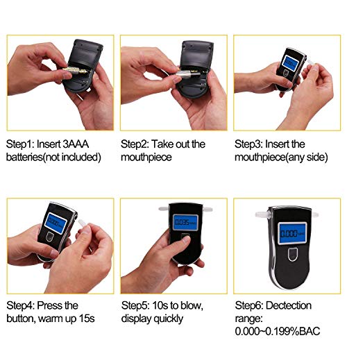 Alcohol Tester Breathalyzer LCD Backlight Digital Breath Detector Analyzer