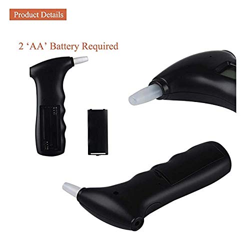 Breathalyzer, Portable Digital Breath Alcohol Tester LED Screen with 5 Mouthp...