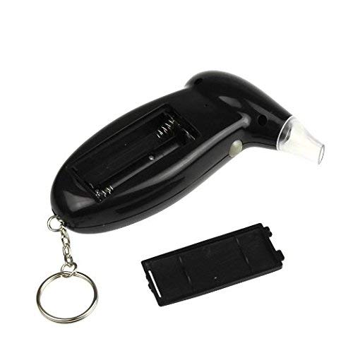 Portable Breath Alcohol Tester LCD Display Digital Breathalyzer with 5Pcs Mou...