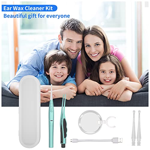 Ear Wax Removal Tool Set Mirror Flower Ear Pick Cleaner Kit with LED Light an...