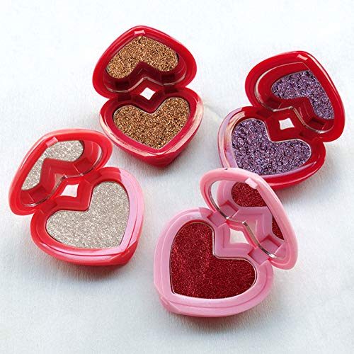 MISAZ 16 Pieces Empty Eyeshadow Case, Cute Heart Shape Refillable Eyeshadow P...