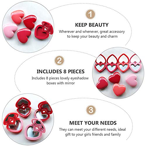 MISAZ 16 Pieces Empty Eyeshadow Case, Cute Heart Shape Refillable Eyeshadow P...