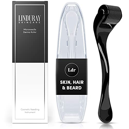 Derma Roller for Skin, Beard & Hair 0.25mm Microneedle Kit - Microneedling Fa...
