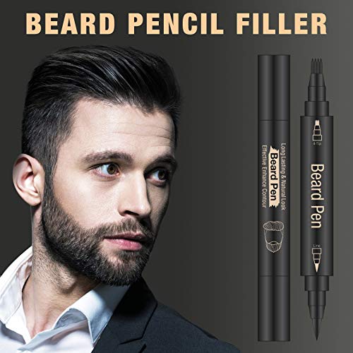 Beard Pencil Filler for man Water Proof Beard pen and beard brush Long Lastin...