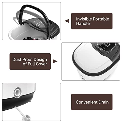 Foot Spa Misiki Foot Bath Massager with Heat & 3 Automatic Modes and 6 Motori...